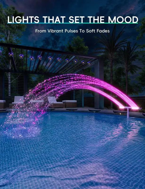 RadiantGlow™ — Turn Your Pool Into a Mesmerizing Oasis of Cool Mist and Magical Light