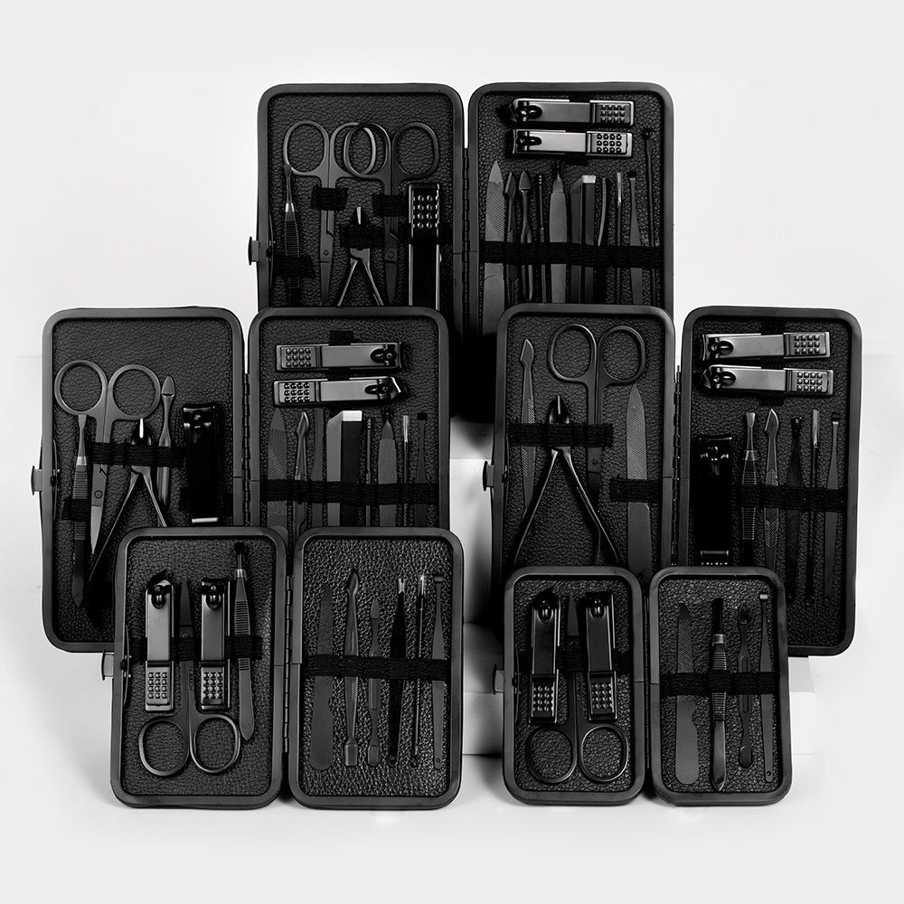 Essential 15-Piece Nail and Facial Care Kit with Travel Case