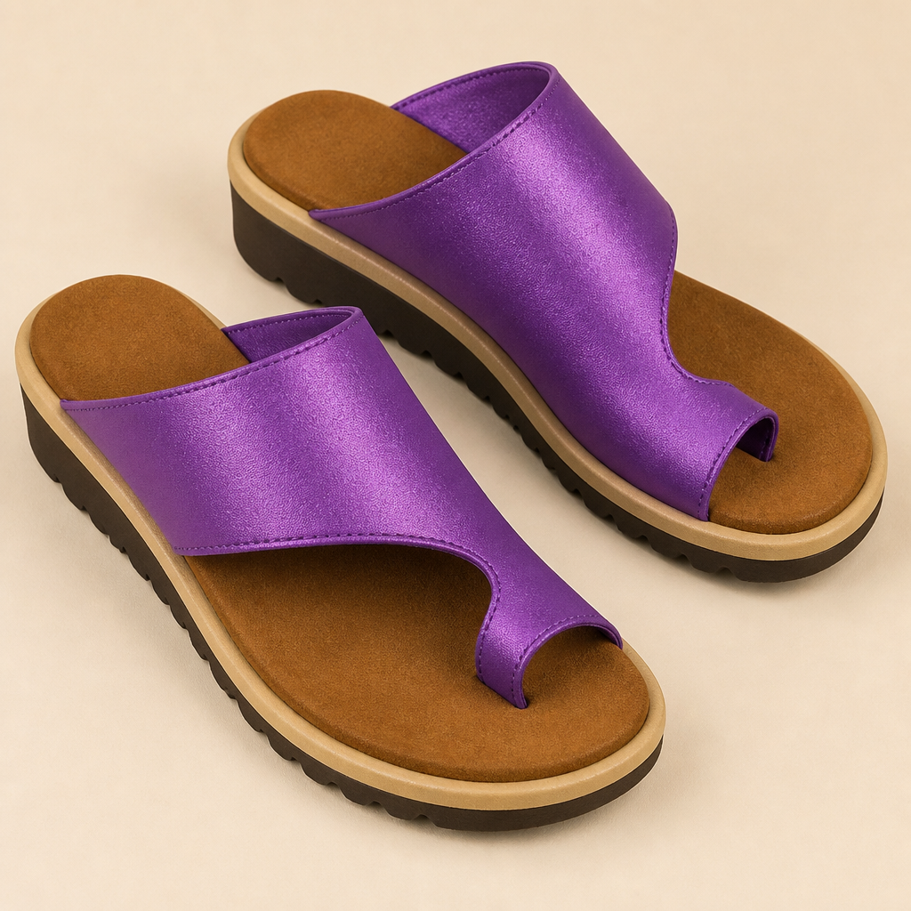 Solivra™ – Wedge Sandals for Bunion Relief with Toe-Aligning Strap