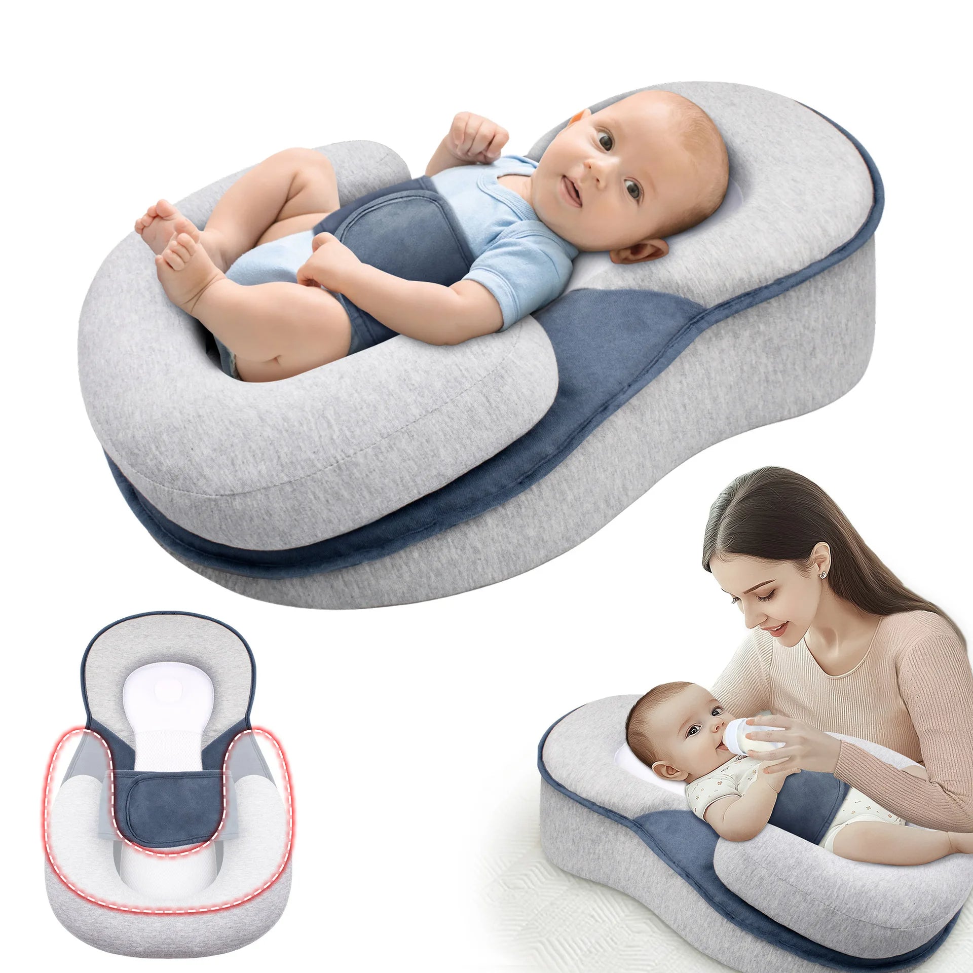 Uplifted Comfort Baby Lounger for Newborns and Infants