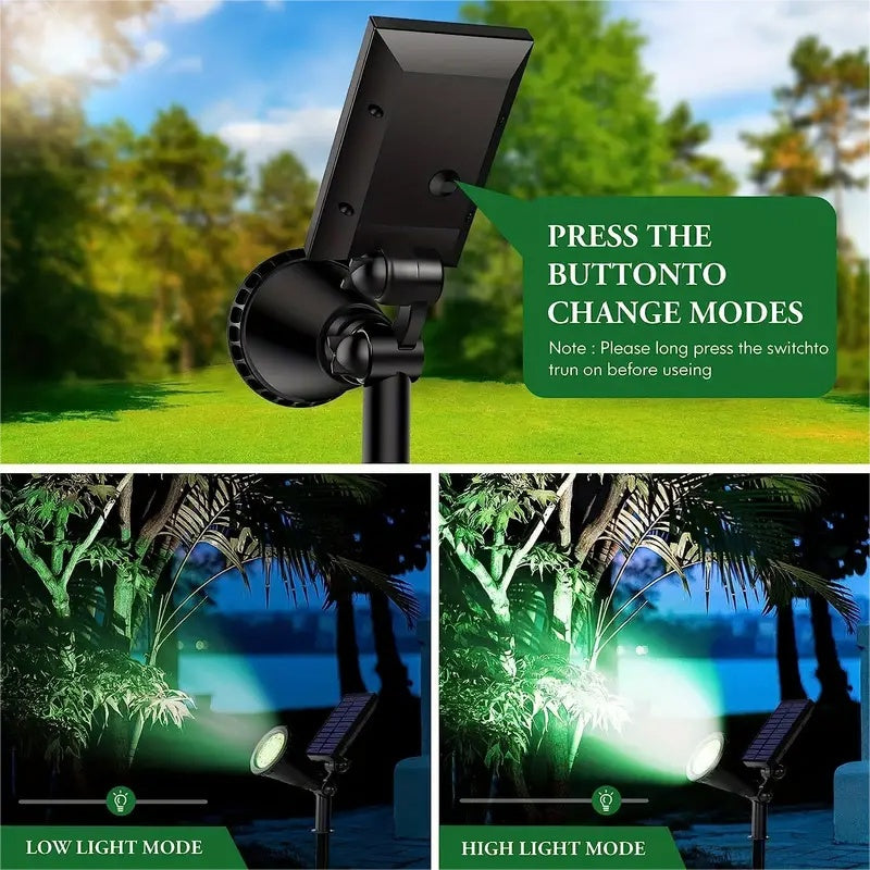 LUMENBRIGHT - Solar-Powered LED Garden Spotlights, 2-Pack