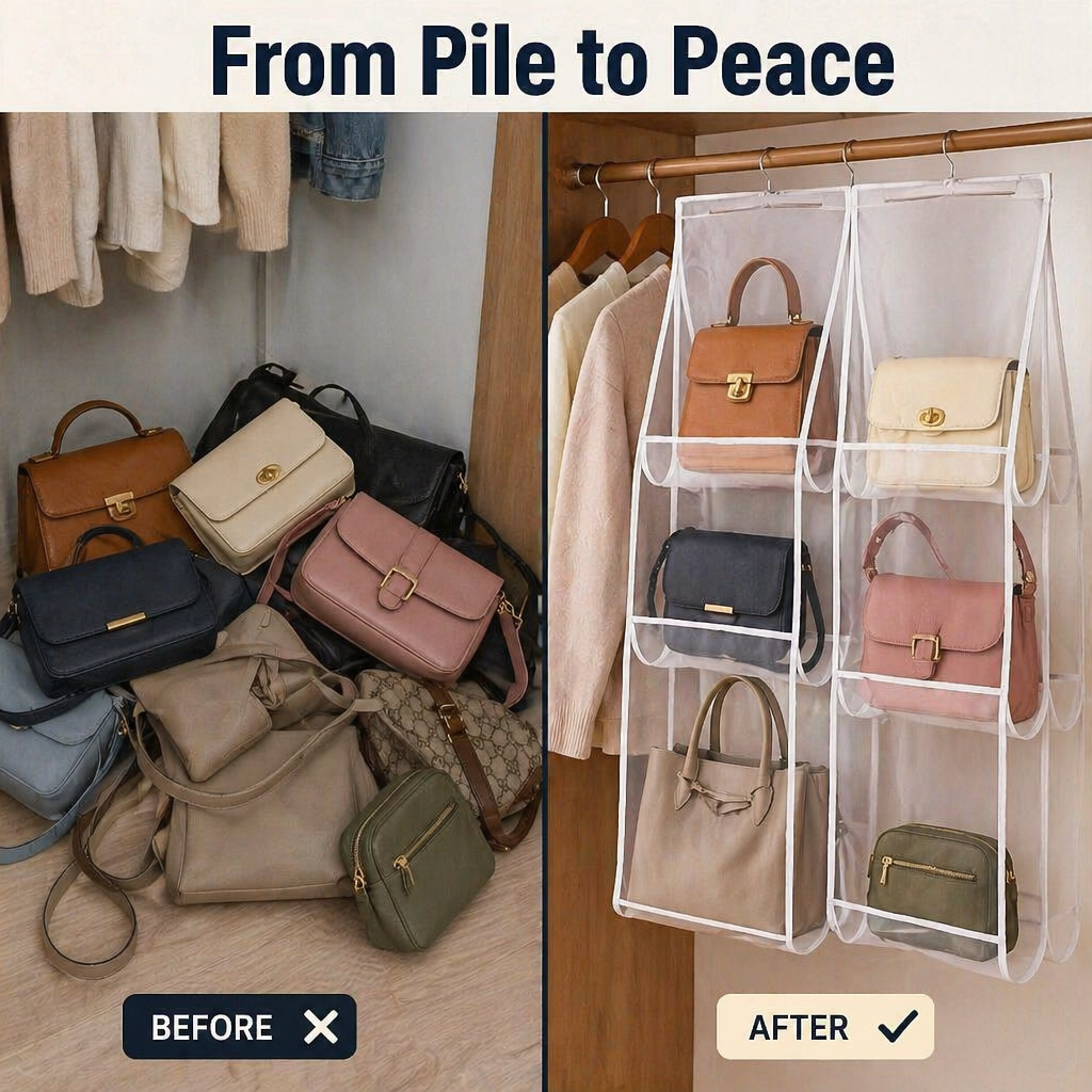 ClariPouch™ — Locate Every Handbag Instantly and Restore Clutter-Free Peace
