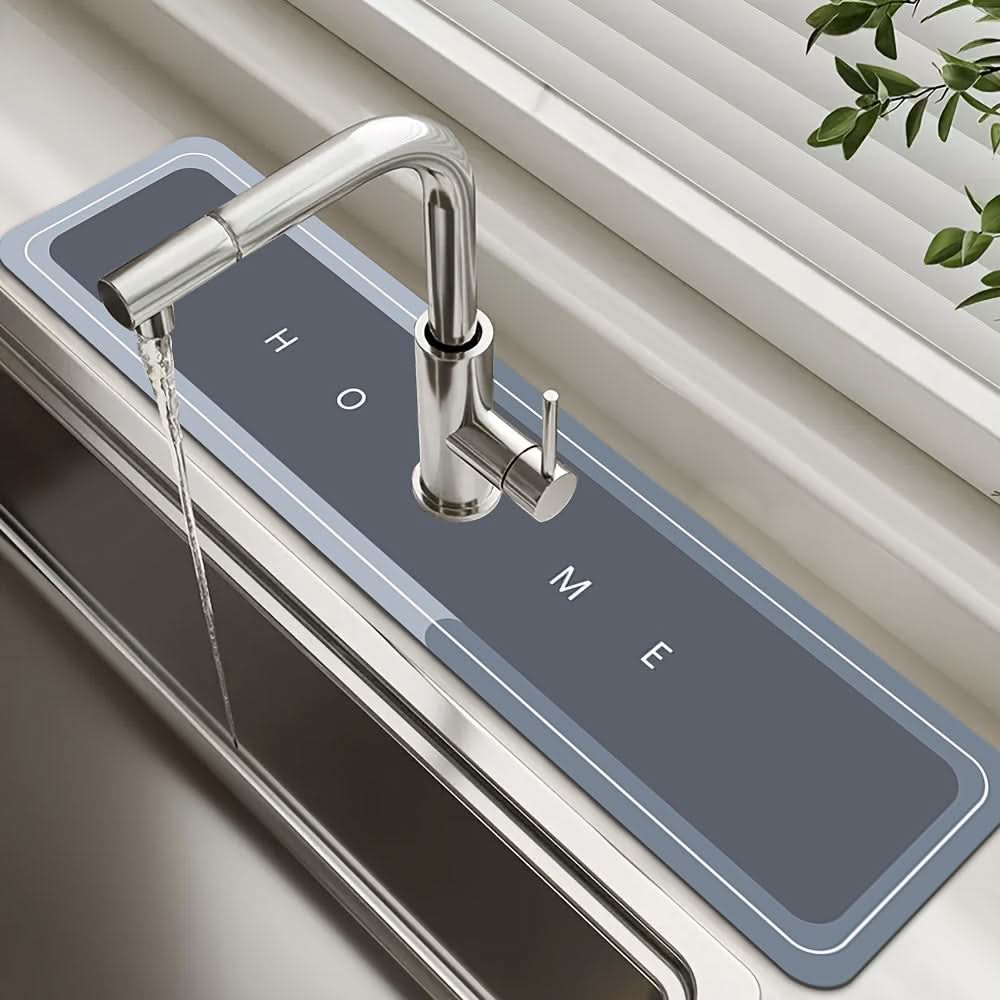 Water-Absorbent Mat for Faucet Splash Protection