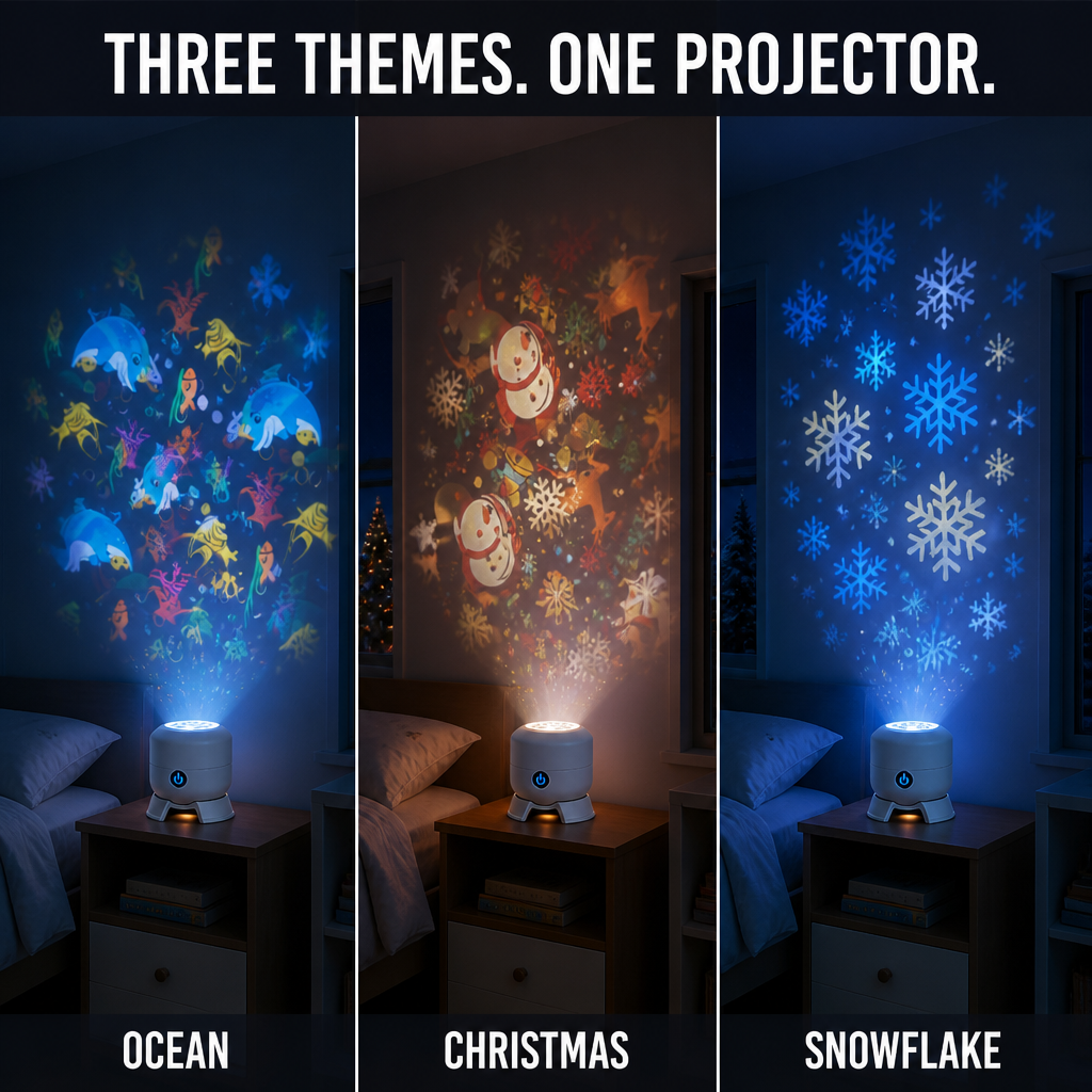 AquaSerene™ — Calm Restless Kids To Sleep With Gentle-Spinning Ocean Light