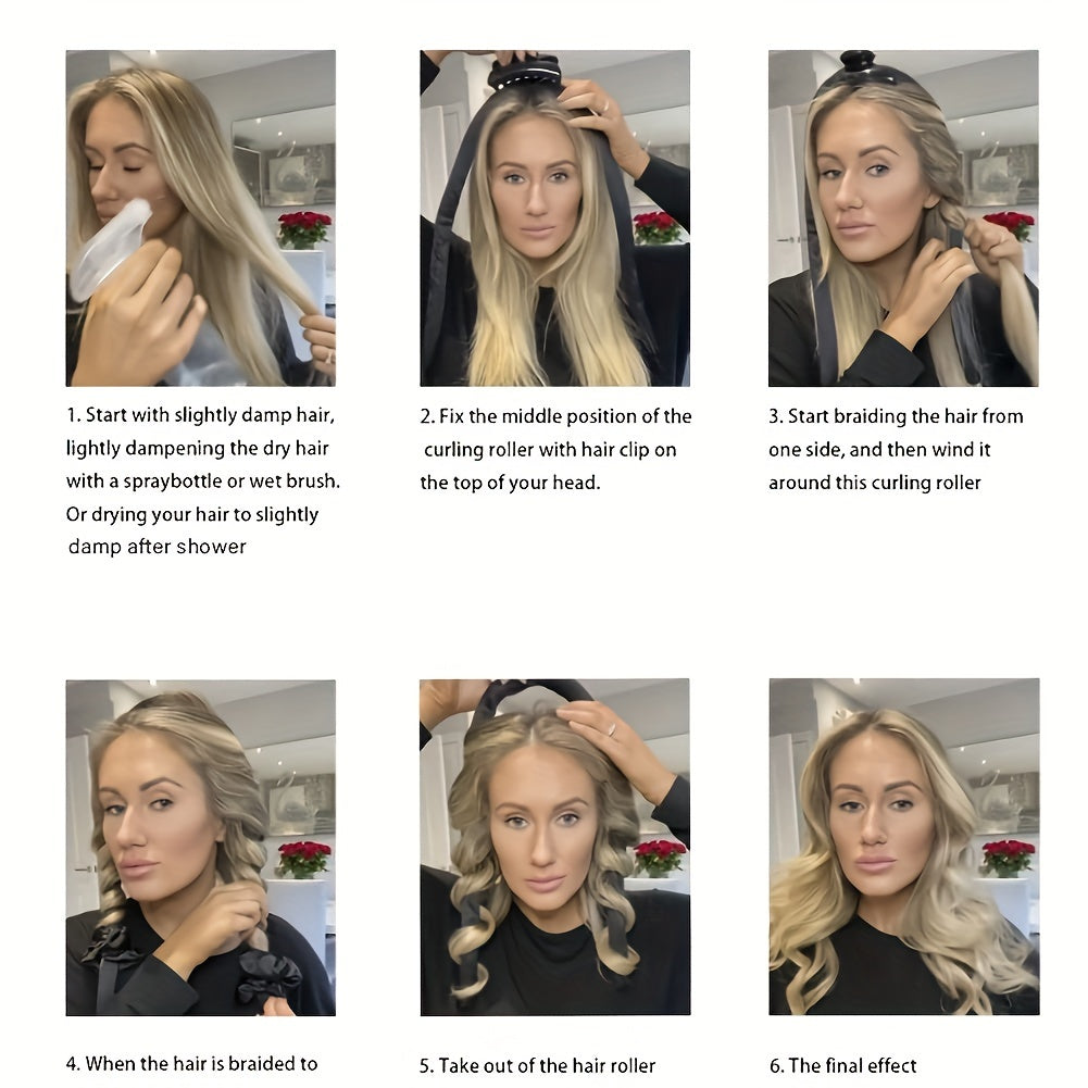 Gentle Waves - Bow-Style Heatless Hair Curling Ribbon