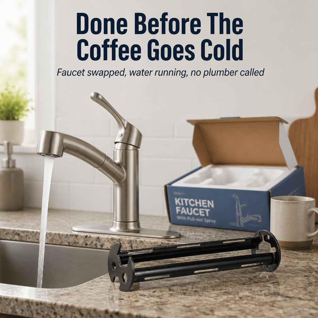 FlexiGrip™ — Fit Any Faucet In Tight Under-Sink Spots Without Needing A Plumber