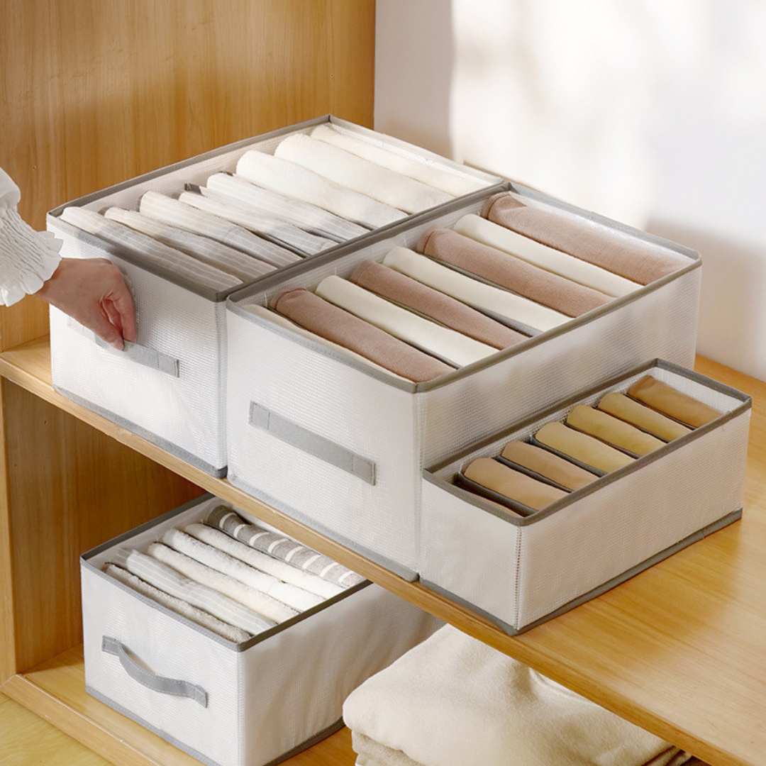 Foldable Clothing Storage Box | Quickly Find Every Item | Compartments, Foldable, Sturdy | DrawerCalm