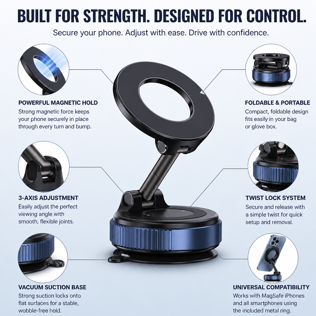 GripTitan™ — Command Every Drive with Rock-Solid Phone Security and Effortless Control