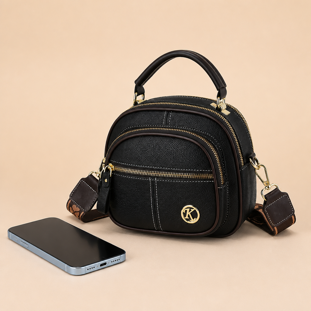 VieraBelle™ – Compact Crossbody Bag with Bold Patterned Strap