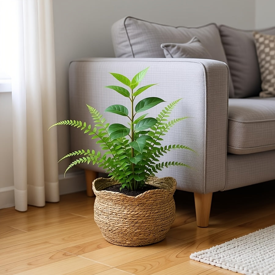 Woven Haven – Artisan Rattan Planter for Cozy Indoor Decor