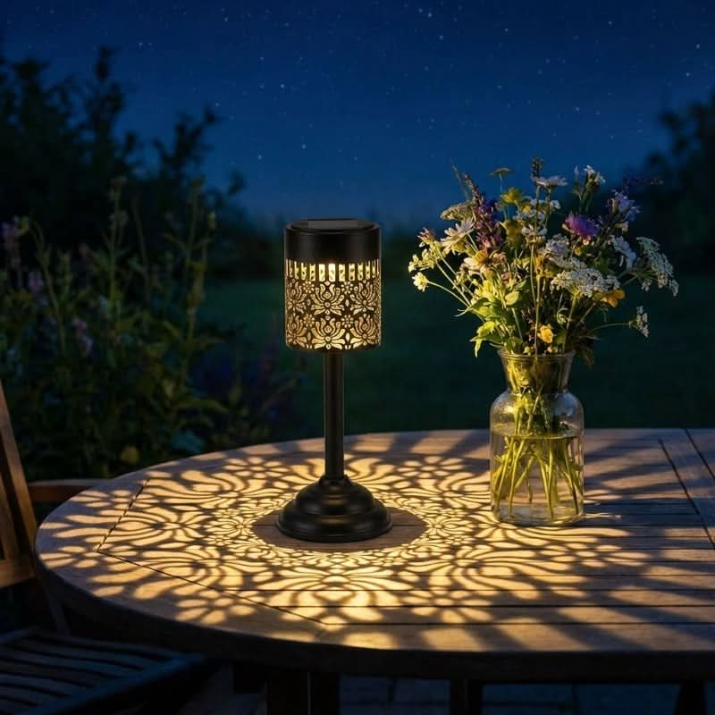 Solar-Powered LED Garden Lamp in Peony Flower Design for Outdoor Use