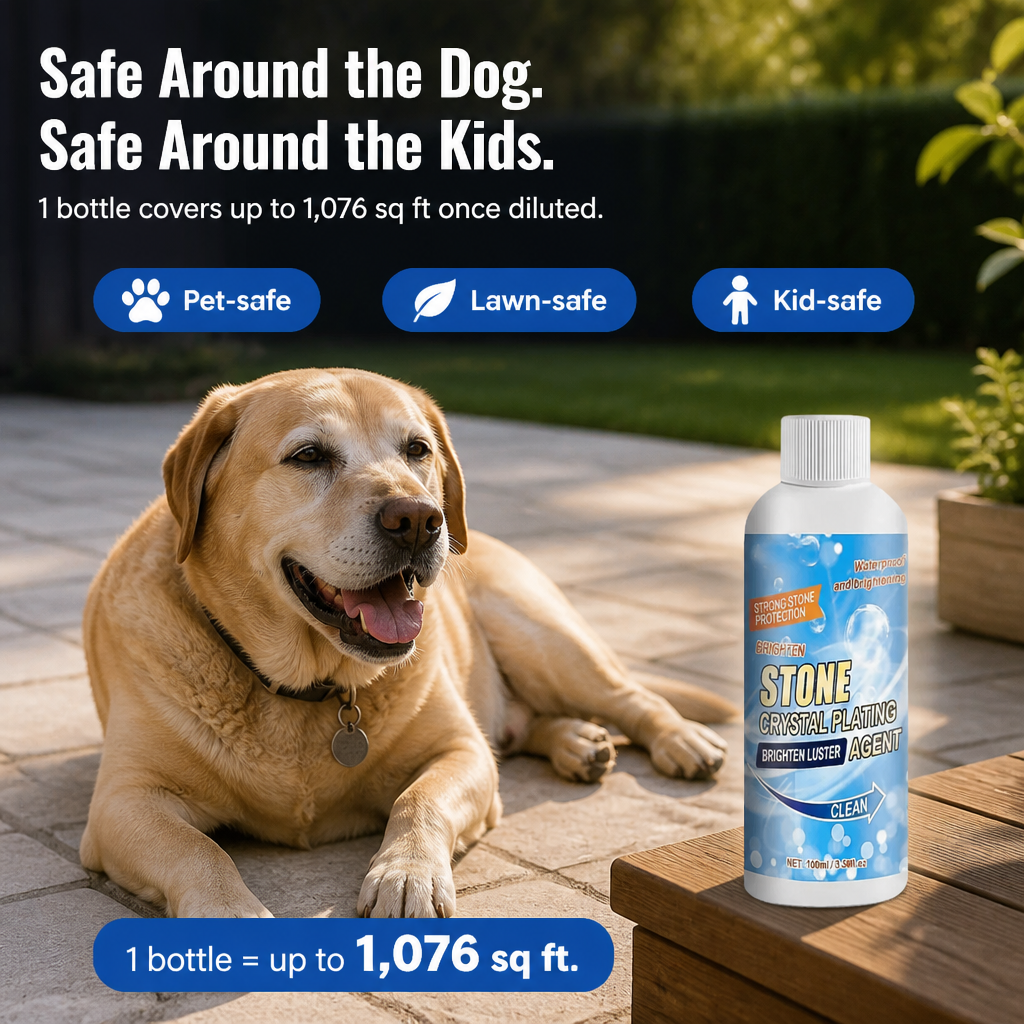 StoneVive™ — Wash Away Years of Patio Dirt from Stone in a Single Rinse
