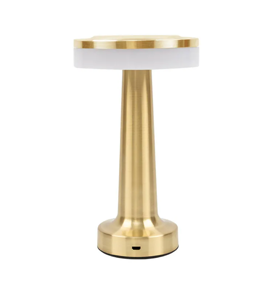 Wireless LED Battery Table Lamp LuxeLamp – Touch-Dimmable – Gold