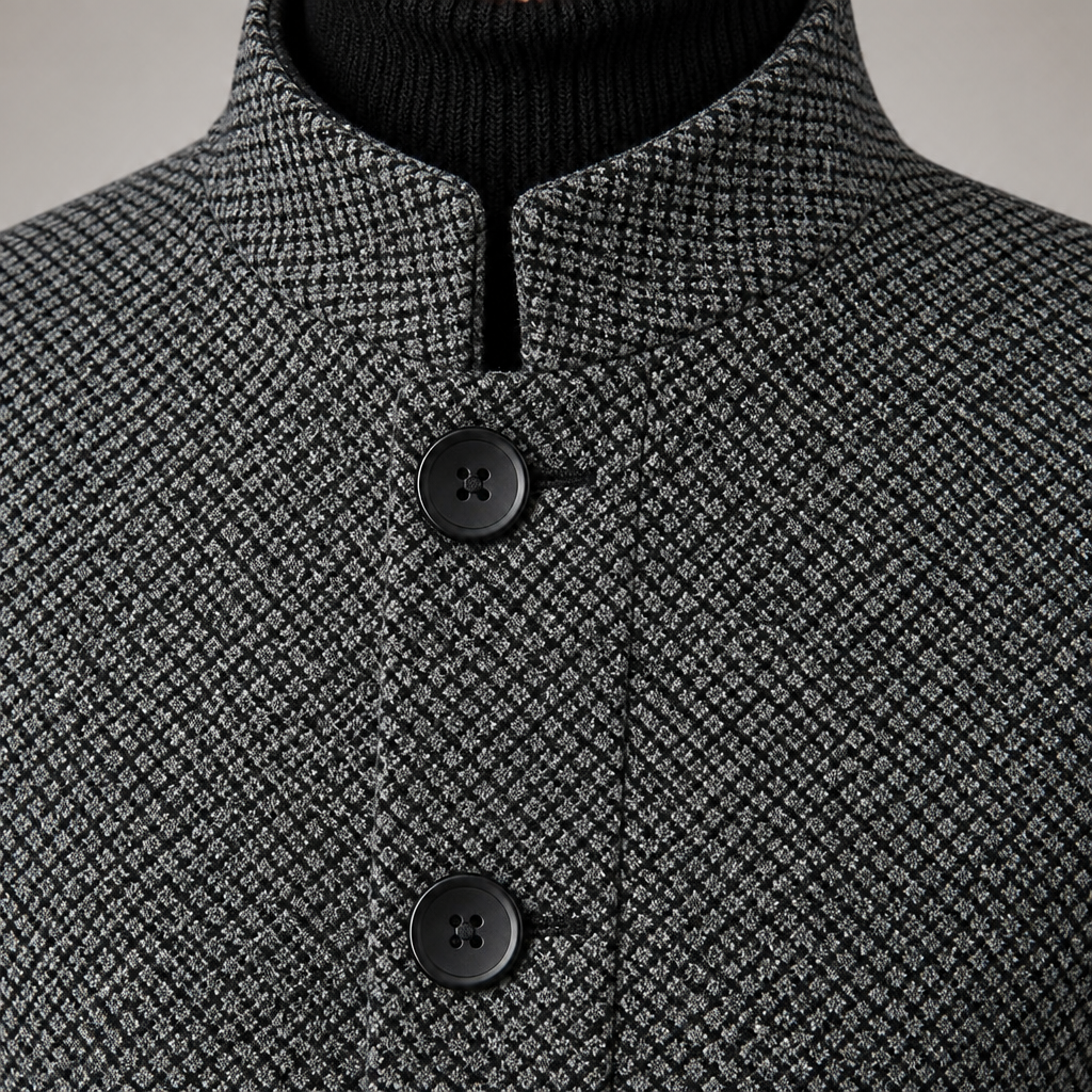 ArcticForge™ – Winter Coat with Textured Stand Collar and Fleece Lining