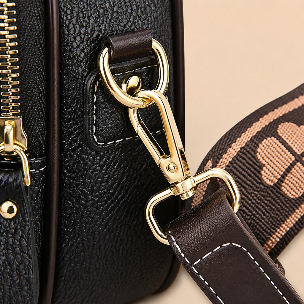 VieraBelle™ – Compact Crossbody Bag with Bold Patterned Strap