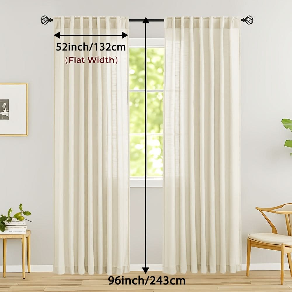 Flax Linen Sheer Curtains for Soft Light Filtering and Privacy