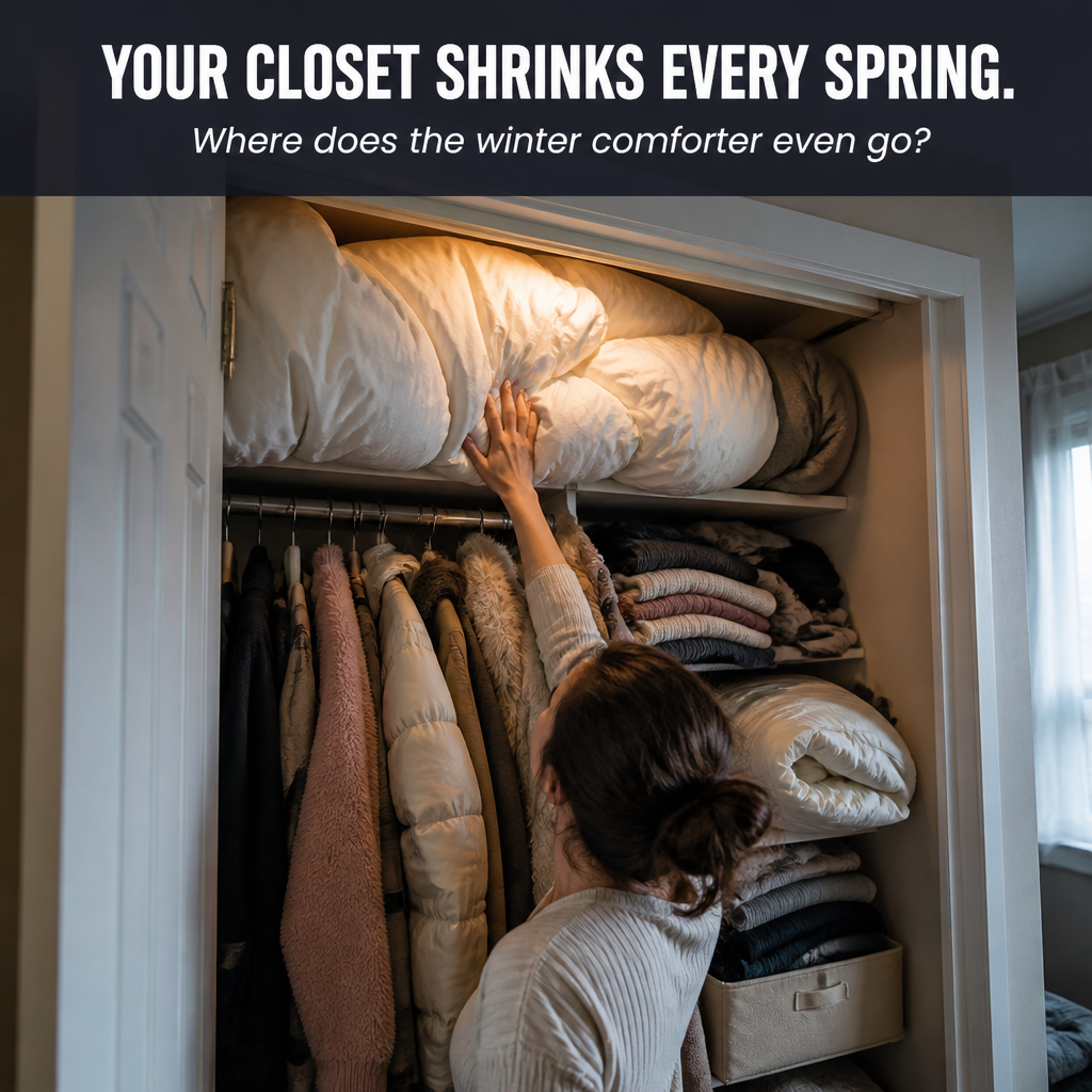 SwiftSpace™ — Compress Comforters, Coats & Bedding Down to One-Fifth Their Size, No Pump Needed