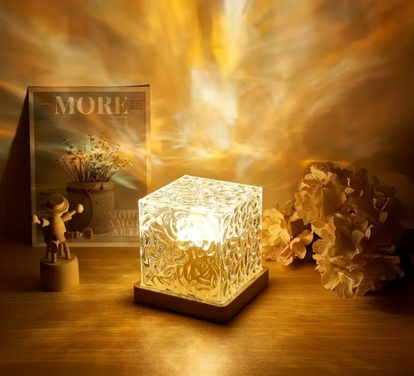 Wireless USB Relaxation Table Lamp Magic Wave Lamp – 16 radiant colors with remote control