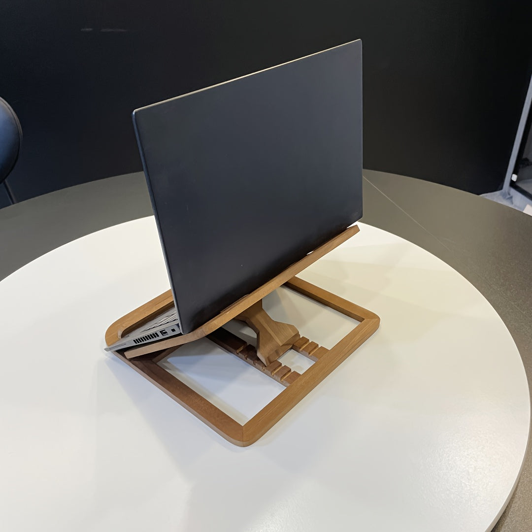 ElevatePro - 11-Inch Adjustable Wooden Laptop Stand for Comfort