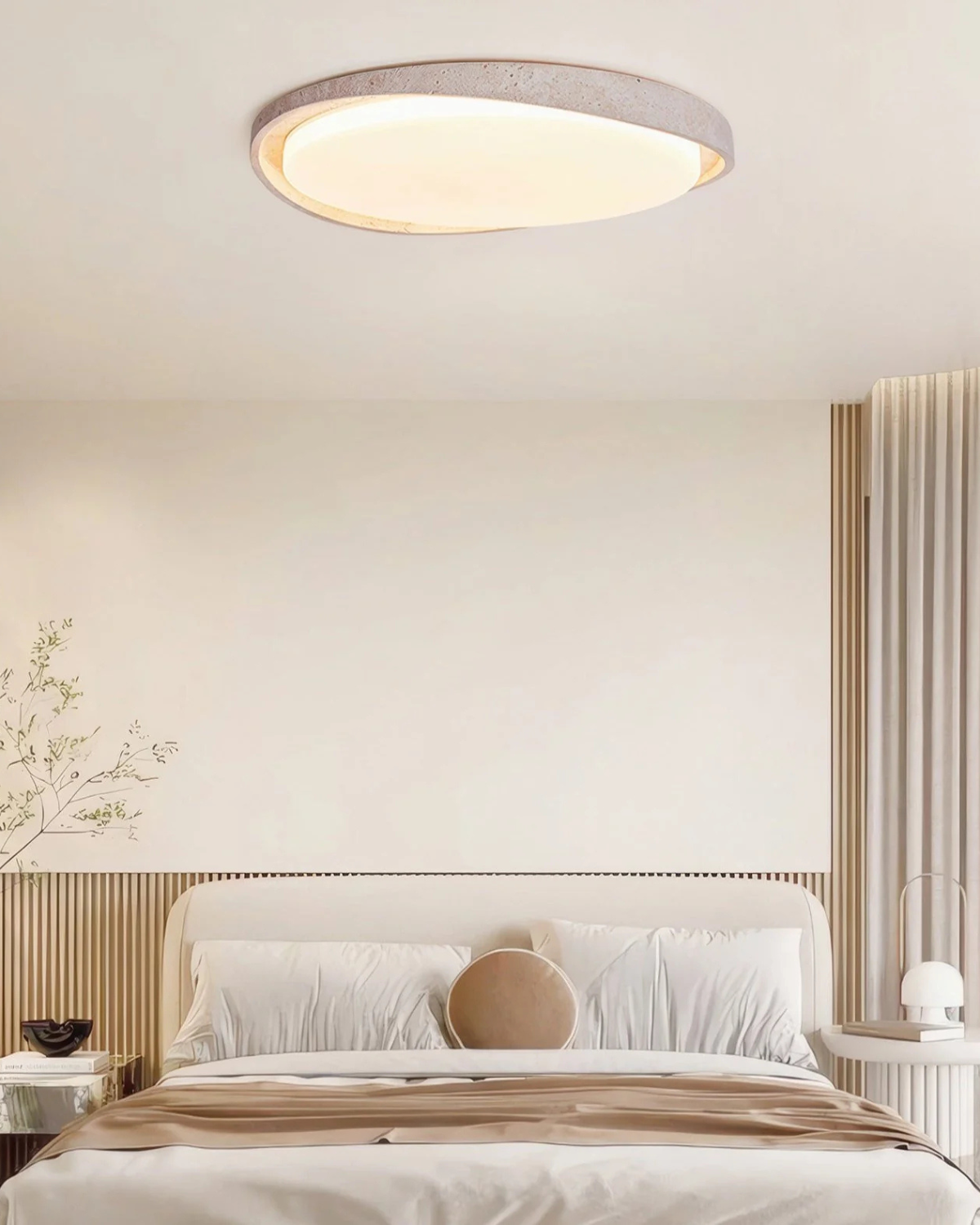 Ceiling Light in Stone Finish – Soft, Even Lighting