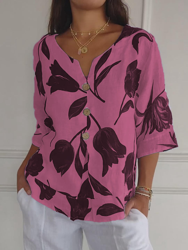ZephyraLuxe™ Linen V-Neck Top — Remain Cool, Crisp, and Perfectly Poised All Day