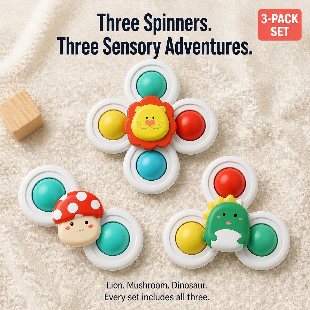 SpinSoothe™ — Place One on the Tray and Enjoy Your Meal Quietly | 3-Pack