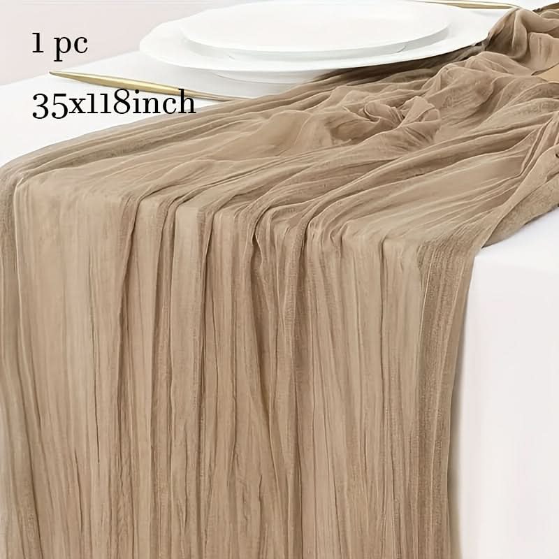 Crinkled Cheese Tablecloth for Stylish Boho and Holiday Decor