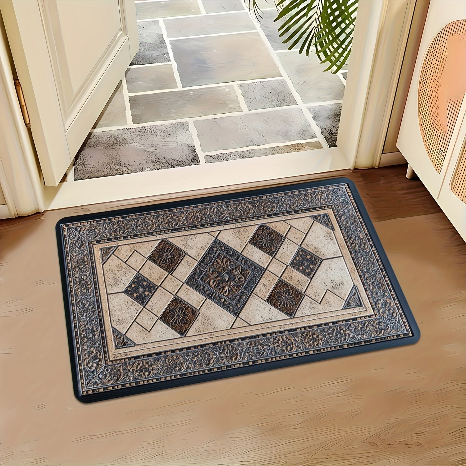 Modern Washable Entry Mat with Stylish Geometric Design