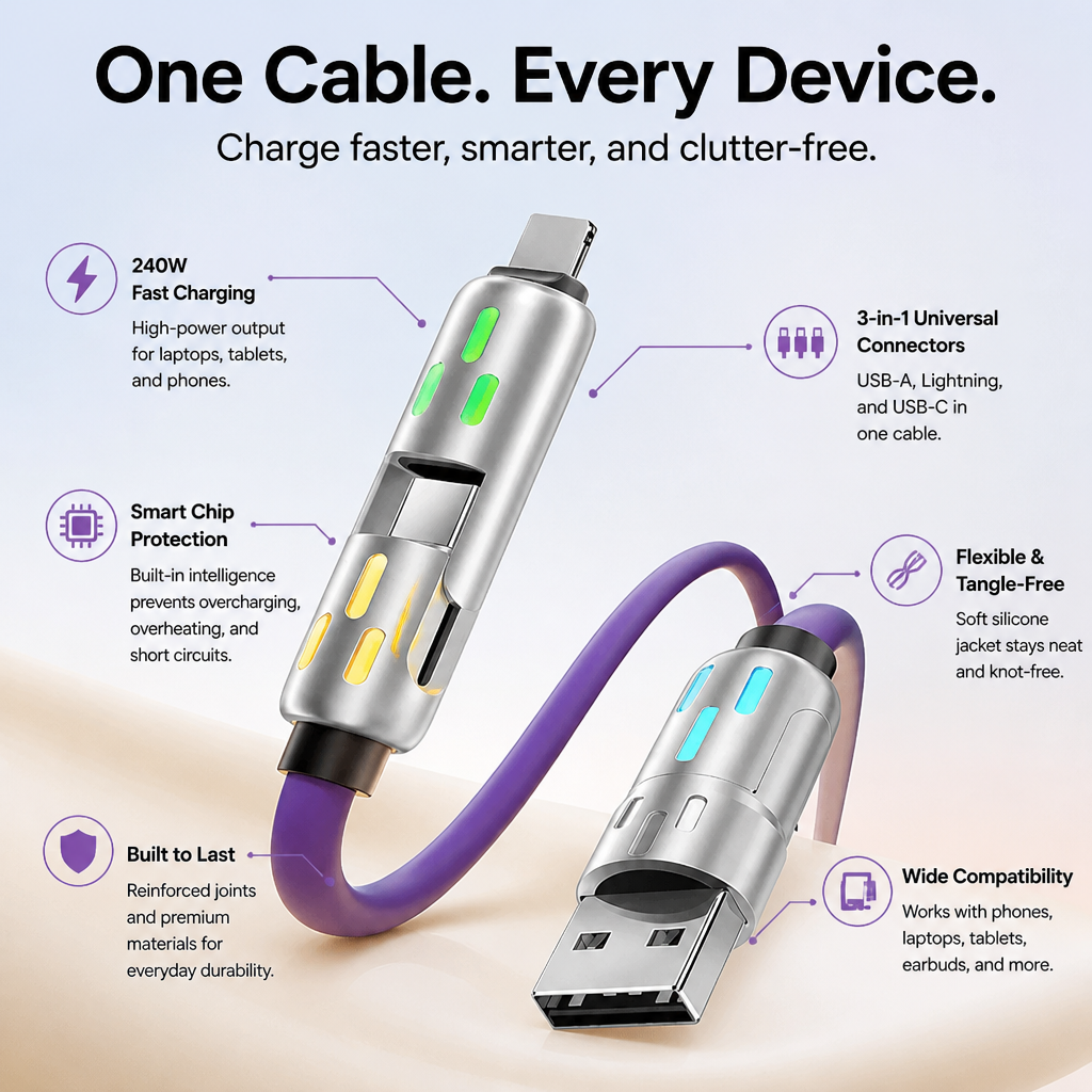 Voltara™ PowerFlex — Lightning-Fast Charging That Declutters Your Life and Protects Your Devices