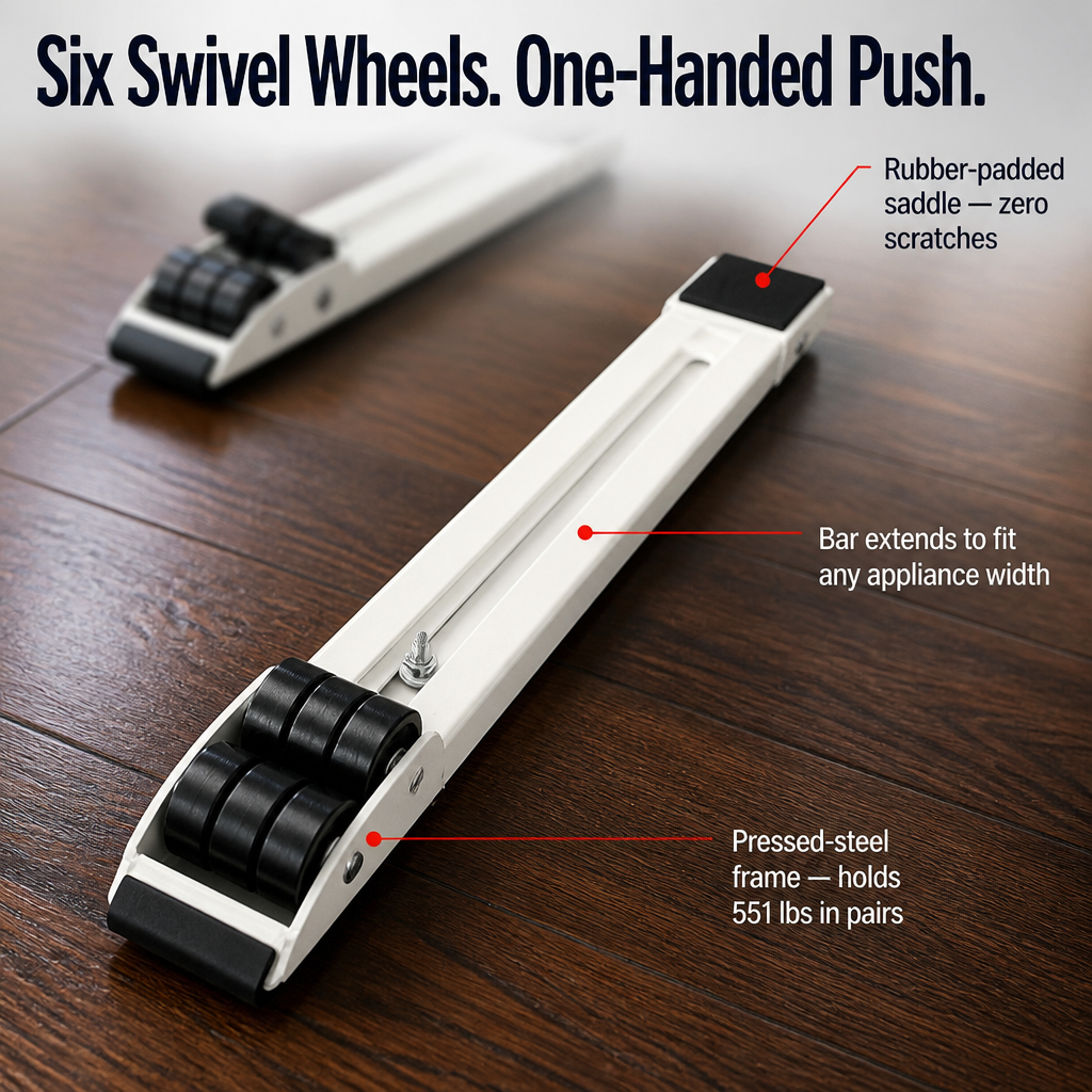 SlideMaster™ — Slide Heavy Appliances Solo with Zero Strain and Total Floor Protection