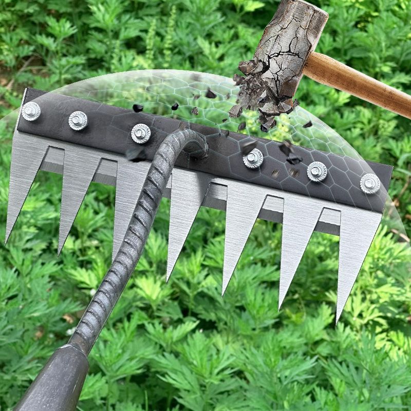 TerraEdge™ Carbon Steel Weed Rake — Effortless Power That Protects and Revives Your Garden