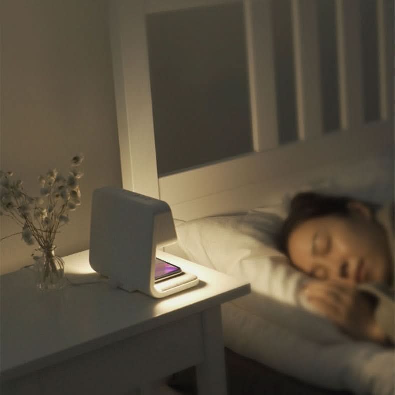 Bedside Light with Alarm Clock Unit and Wireless Charger