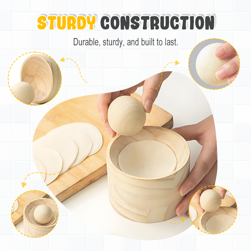 Dumpling Maker | Wooden Dough Press | Stick-Resistant Surface | DumpliForm