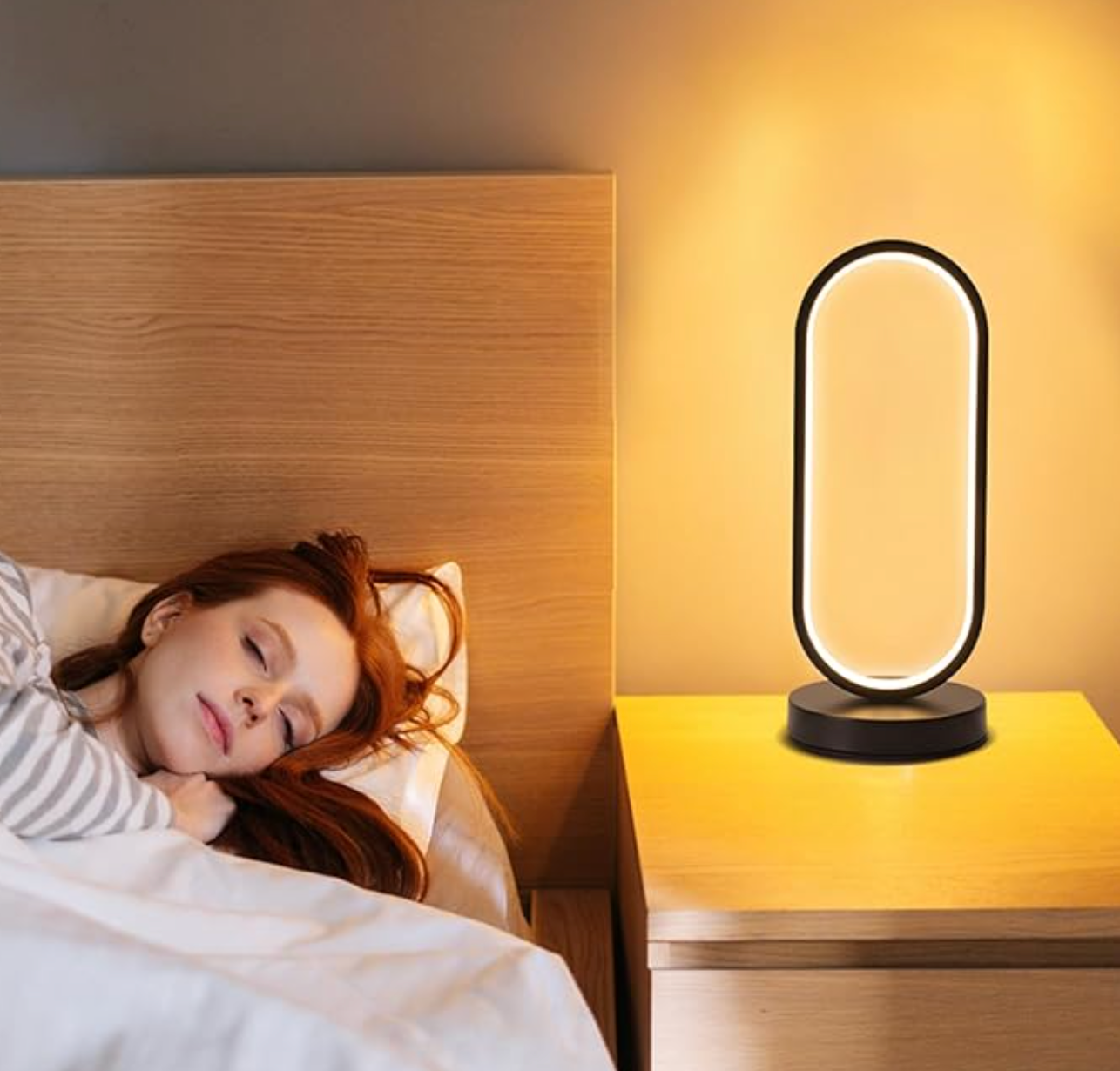 OvalGlow | Modern Touch-Control LED Desk Lamp with 3 Color Modes and Dimmable Light