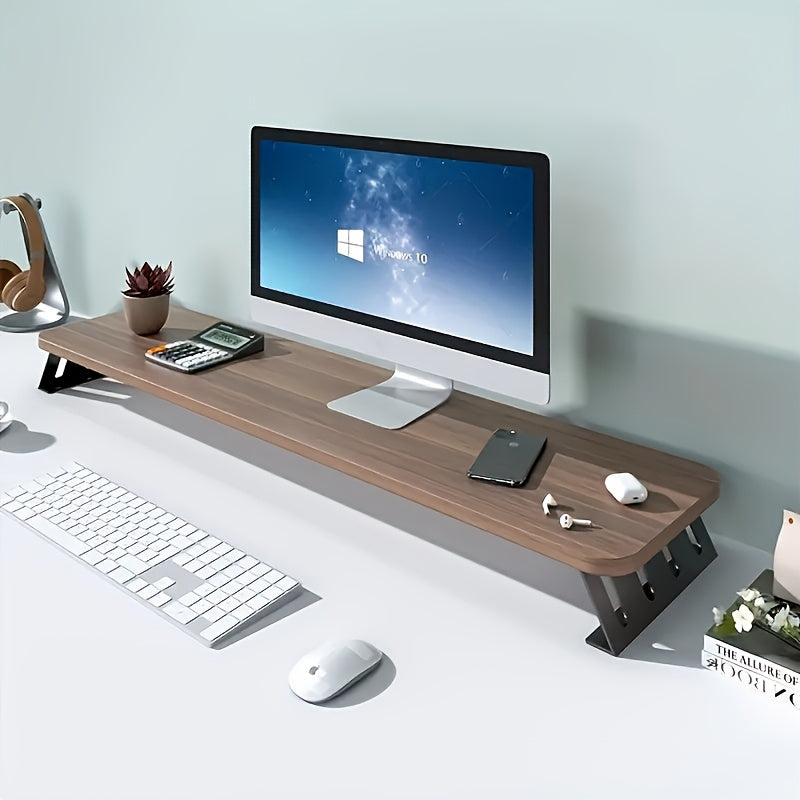 ElevateEase - Compact Wooden Monitor Stand for Home Office & Laptops