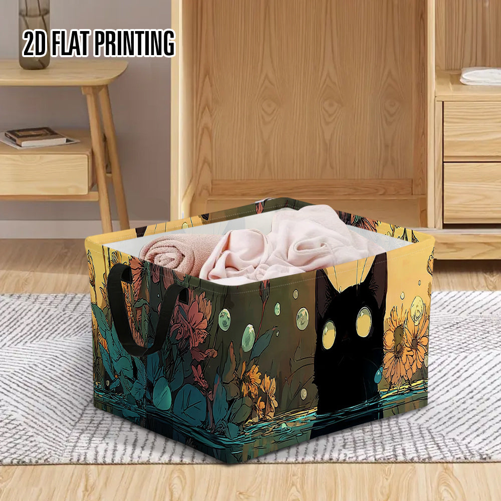 Feline Chic Storage Basket - Modern Organization Made Easy