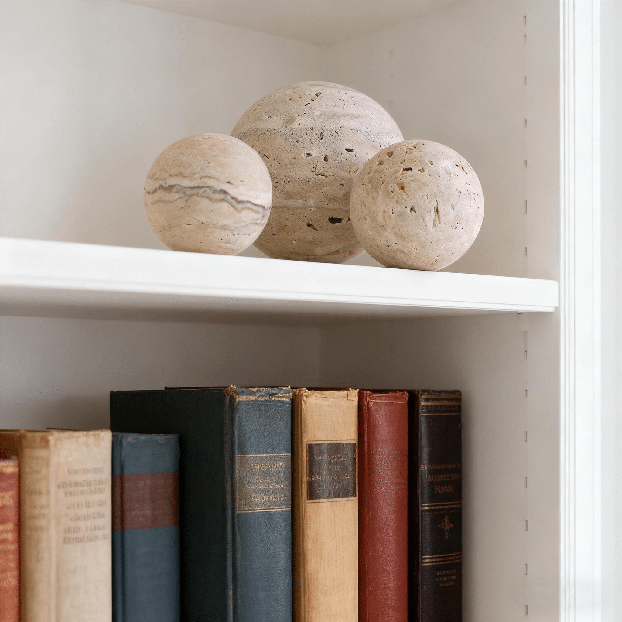 Handcrafted Travertine Marble Sphere Decorative Piece