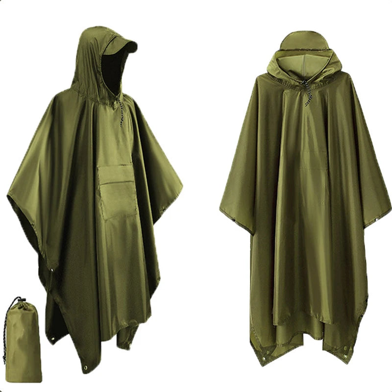 Multi-Functional Waterproof Hooded Poncho – Tarp and Sleeping Bag Protector