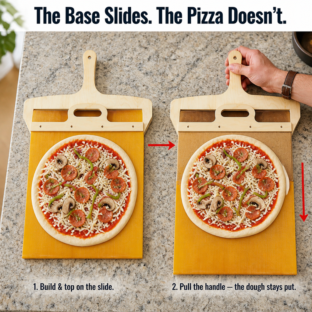 GlizzaGlide™ — Launch Perfect Pizzas with Effortless, Mess-Free Precision Every Time