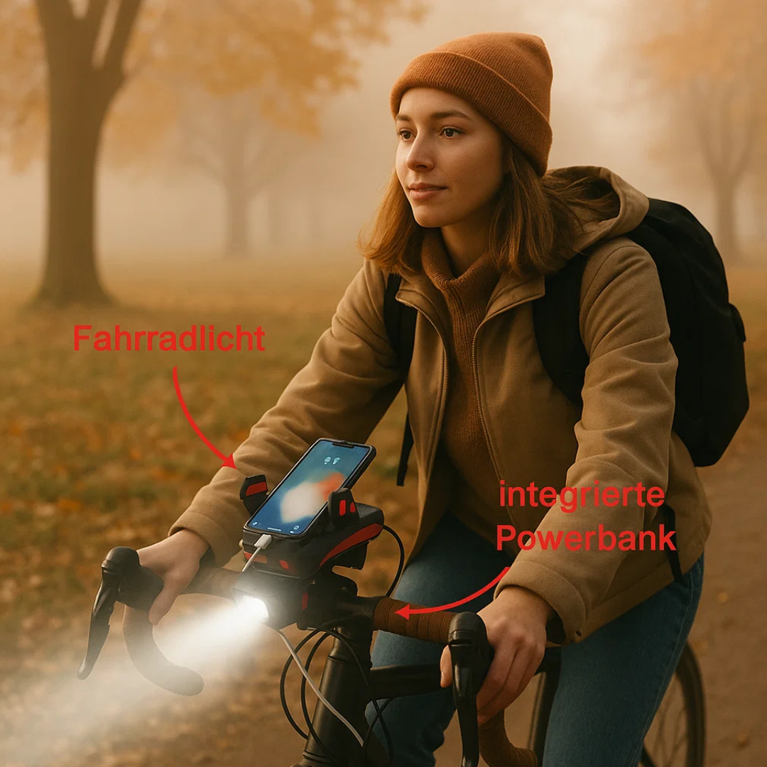 All-in-One Bike Light with Smartphone Holder & Charger