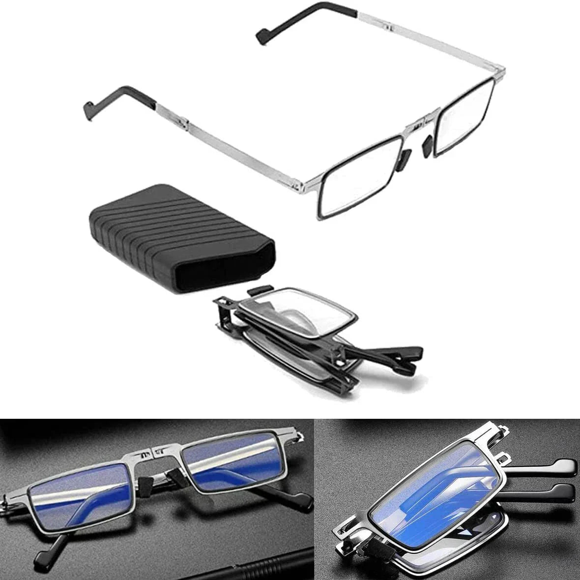 Compact Folding Reading Glasses with Blue Light Filter