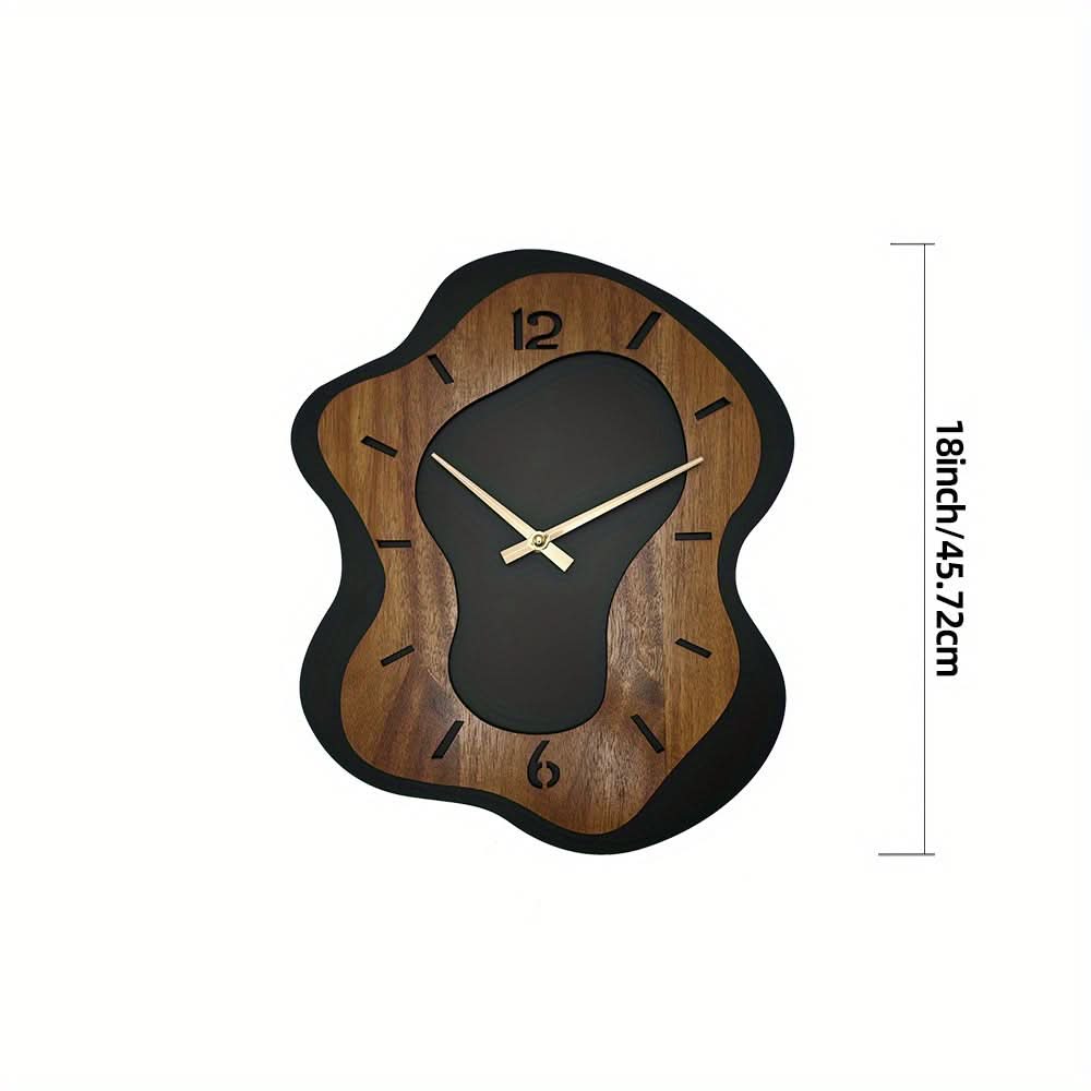Unique Wooden Wall Clock with Irregular Design and Battery Operated