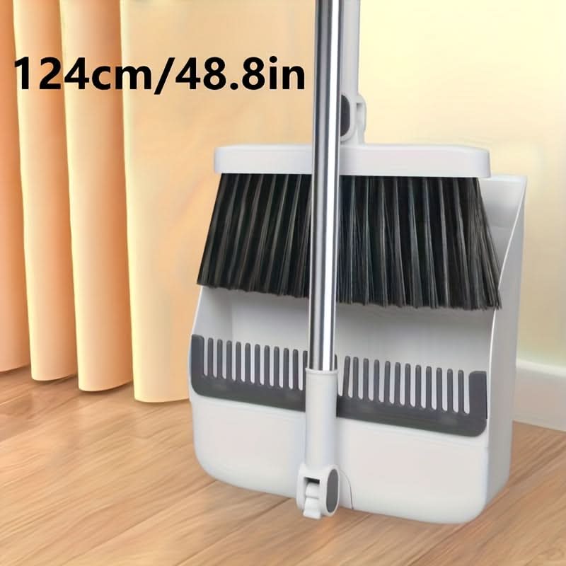 Cleaning Set with Long Handle Broom and Dustpan