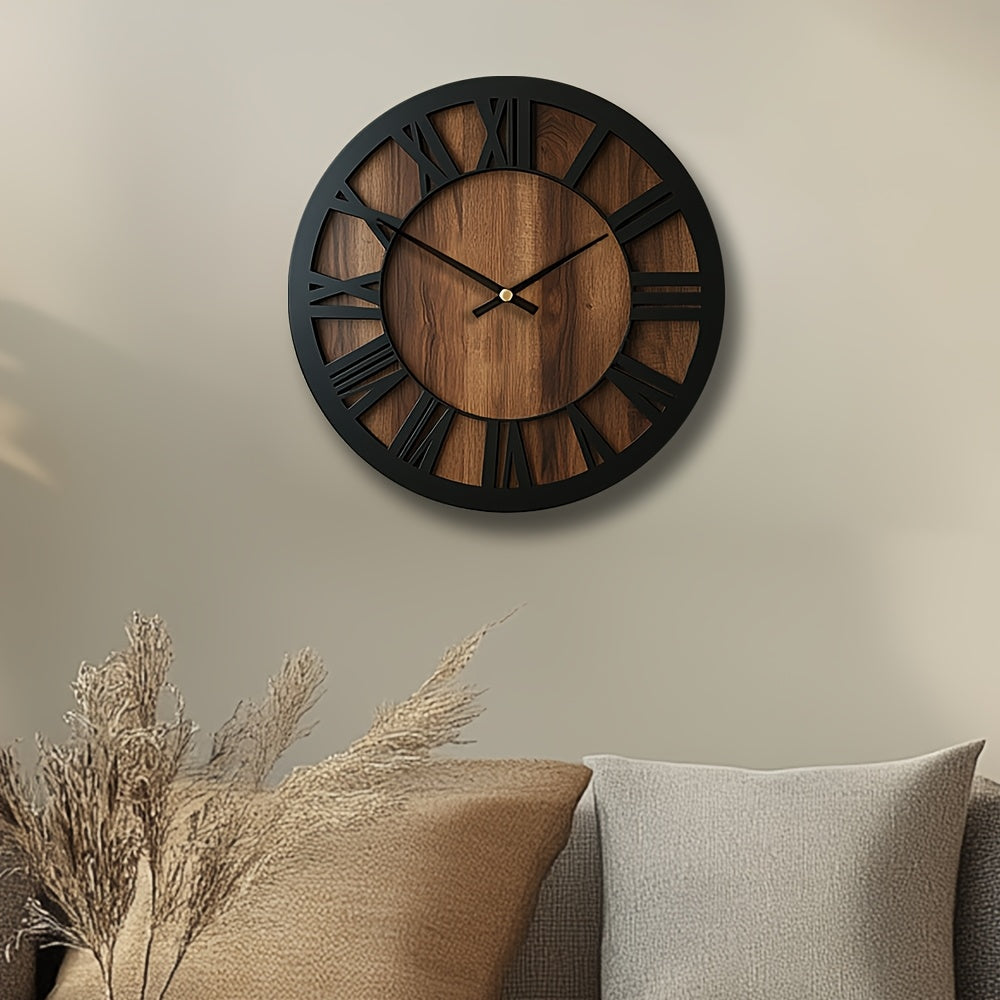 Timeless Elegance - Silent Wooden Vintage Wall Clock