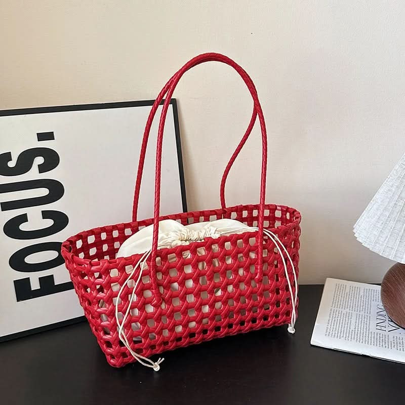 Summer Woven Shoulder Tote Bag