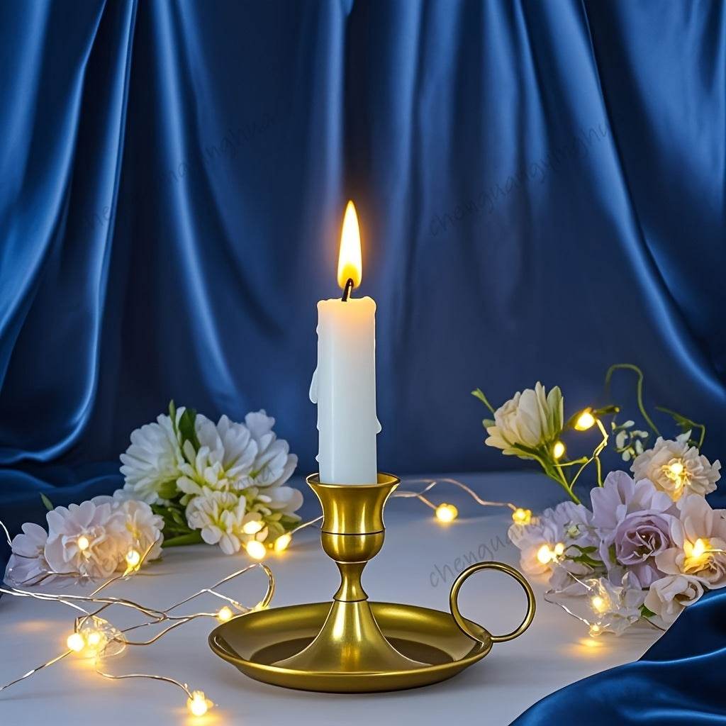 Radiant Elegance – Stunning Golden Candle Holder