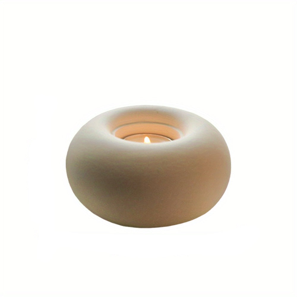 Elegant White Ceramic Candle Holder for Stylish Decor