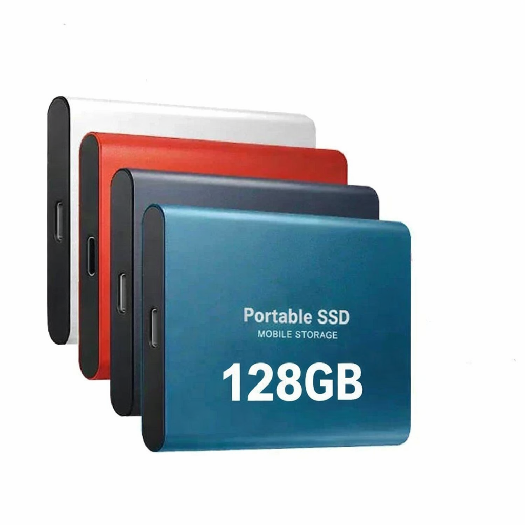 External Storage | 128GB Portable SSD | USB-C & USB 3.1 | Ultra-Compact | Shockproof Build | DataVault
