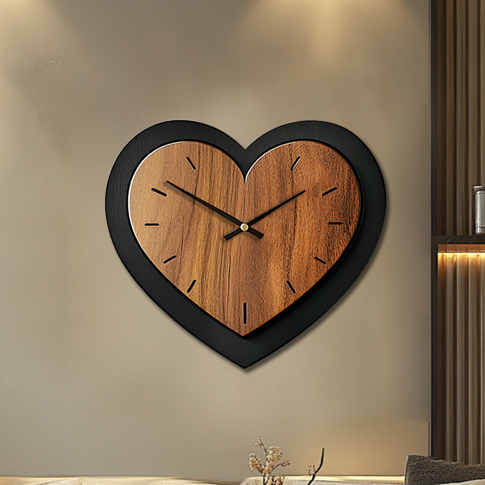Heartfelt Elegance – Rustic Wooden Wall Clock