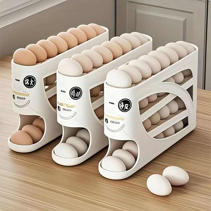 4-Tier Rolling Organizer for Egg Storage